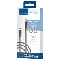 Insignia 1.8m (6 ft.) USB-C to USB-C Charge Cable (NS-MCC621C-C) - Charcoal - Only at Best Buy