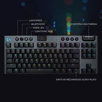 Logitech G915 TKL LIGHTSPEED Wireless Backlit Mechanical Linear Gaming Keyboard - Carbon