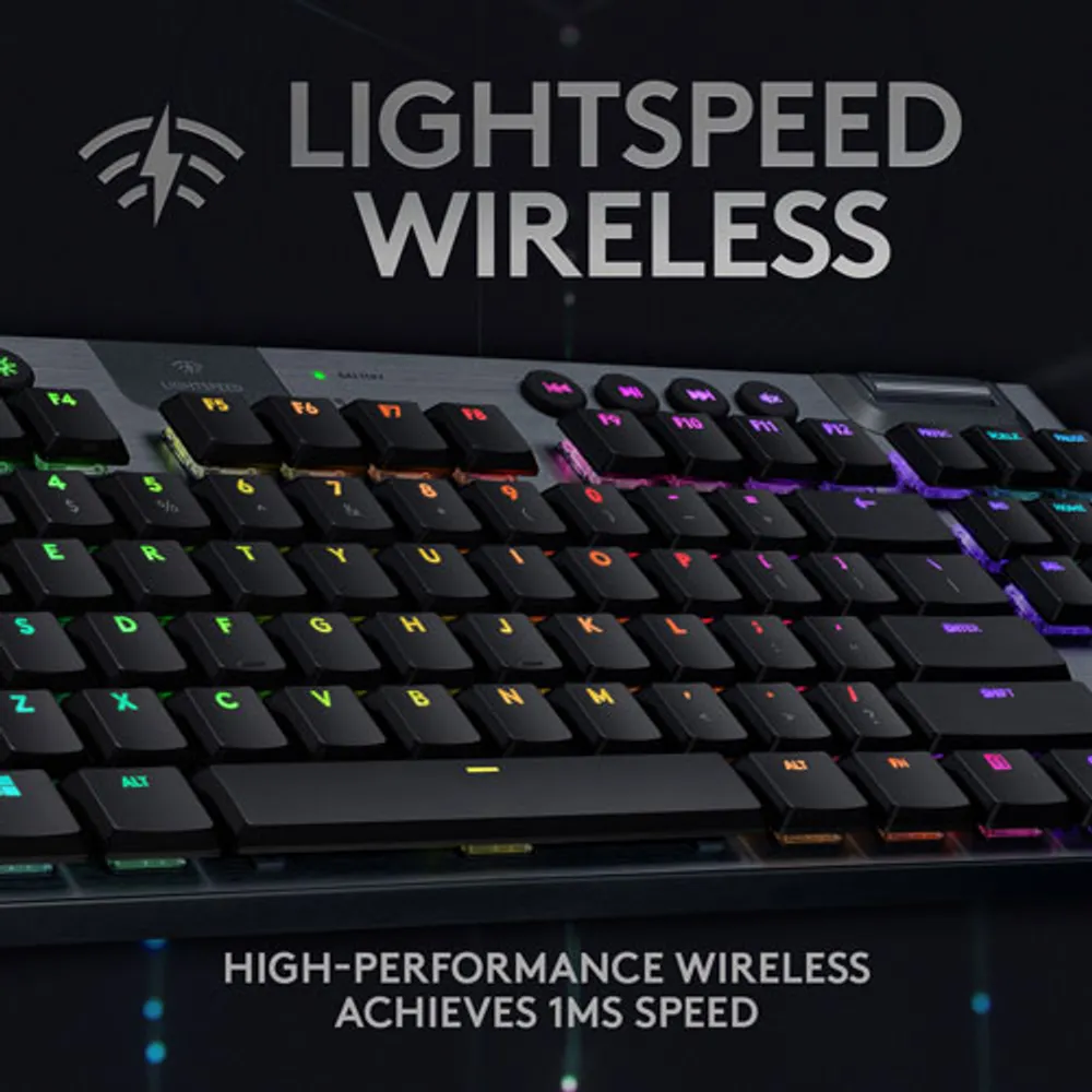 Logitech G915 TKL LIGHTSPEED Wireless Backlit Mechanical Linear Gaming Keyboard - Carbon