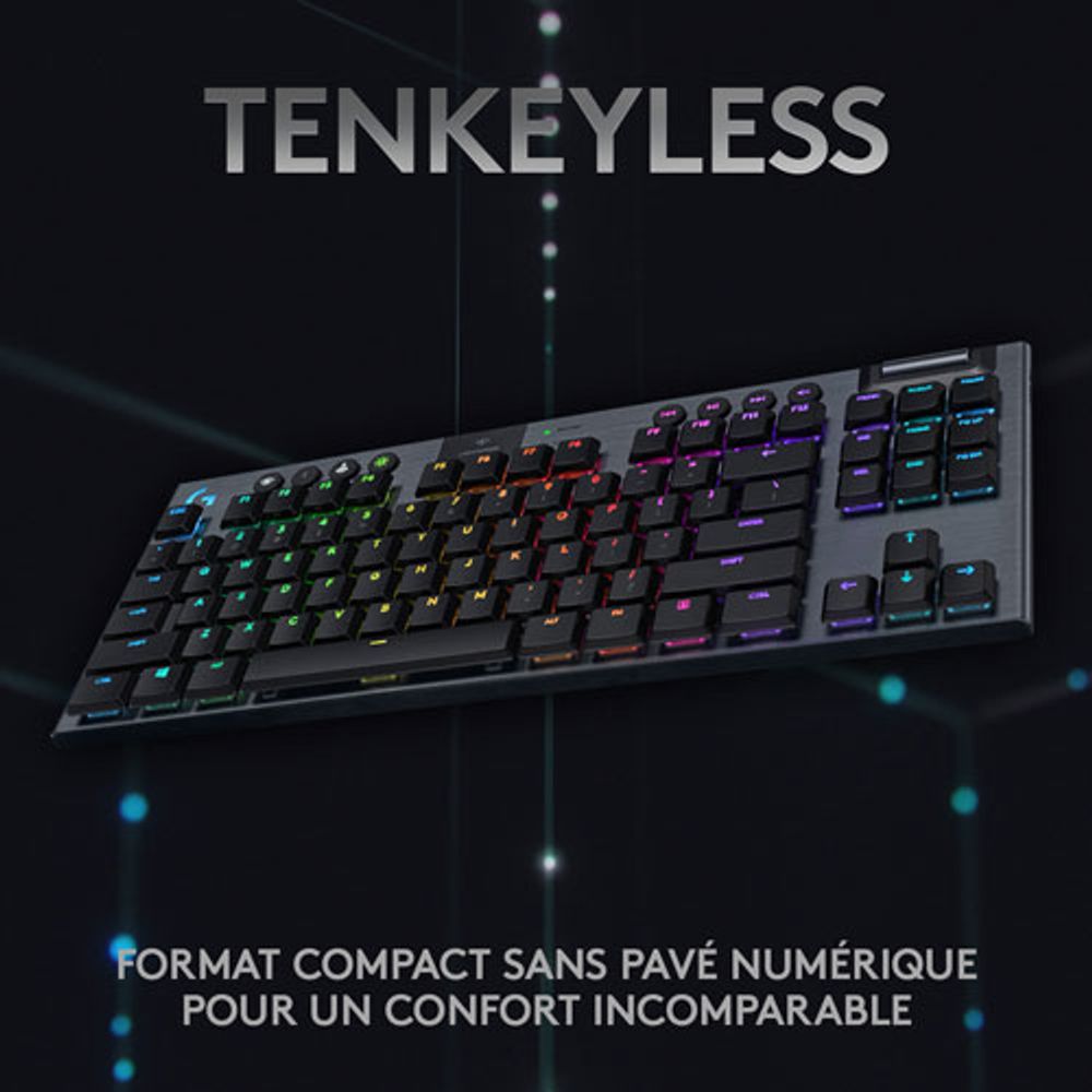 Logitech G915 TKL LIGHTSPEED Wireless Backlit Mechanical Linear Gaming Keyboard - Carbon