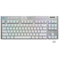 Clavier mécanique rétroéclairé sans fil touches tactiles G915 LIGHTSPEED sans pavé de Logitech - Blanc