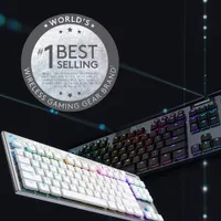 Clavier mécanique rétroéclairé sans fil touches tactiles G915 LIGHTSPEED sans pavé de Logitech - Blanc