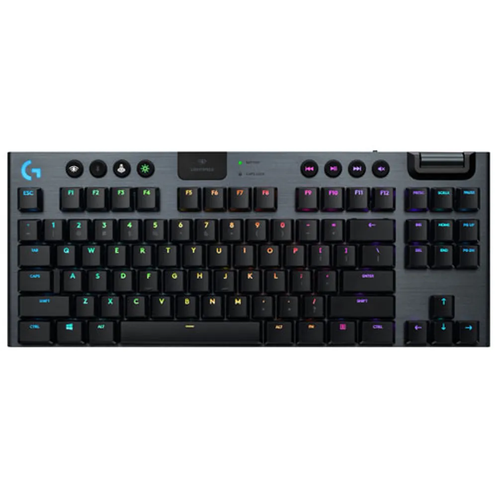 Logitech G915 TKL LIGHTSPEED Wireless Backlit Mechanical Clicky Gaming Keyboard - Carbon