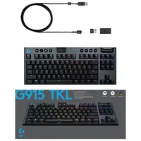 Logitech G915 TKL LIGHTSPEED Wireless Backlit Mechanical Tactile Gaming Keyboard - Carbon