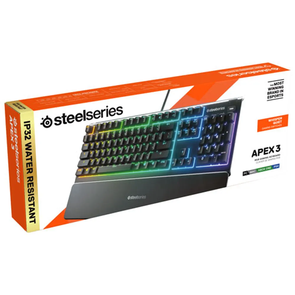 Clavier de jeu rétroéclairé Apex 3 de SteelSeries