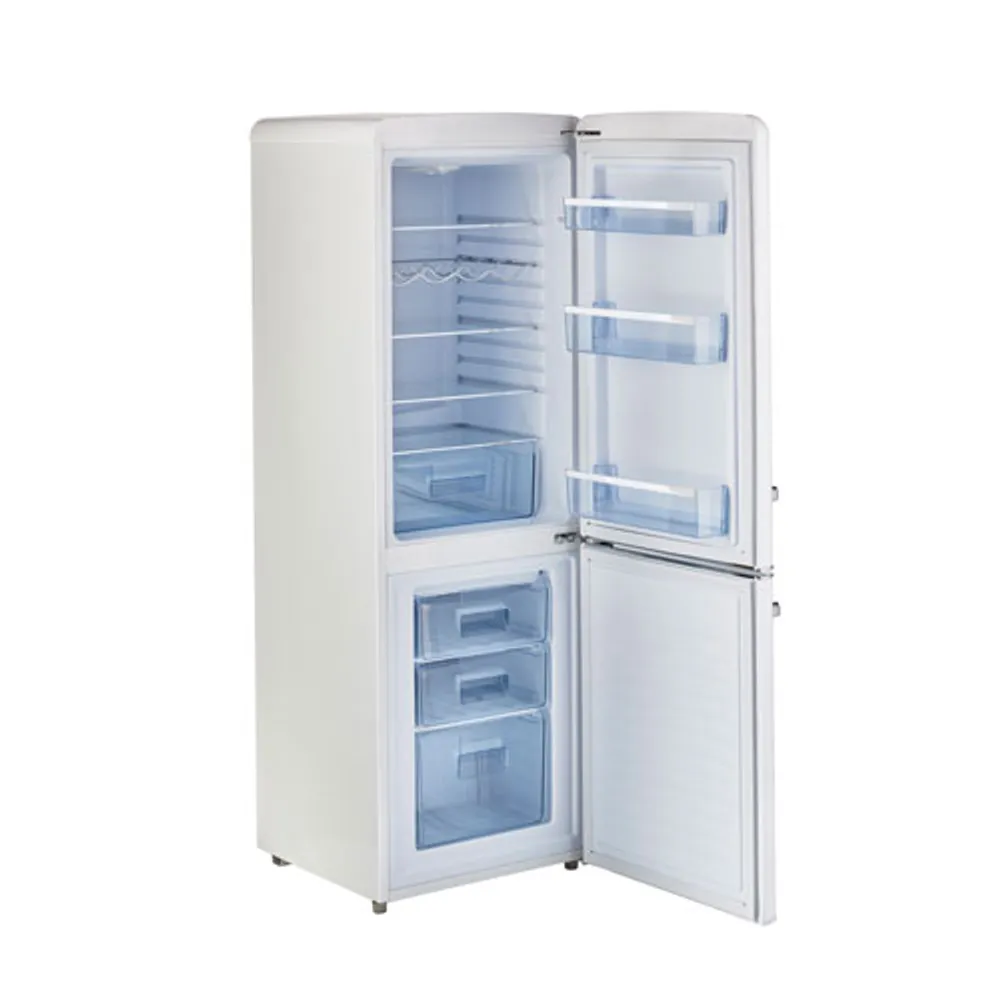 Unique Retro 22" 7 Cu. Ft. Bottom Freezer Refrigerator (UGP-215L W AC) - Marshmallow White