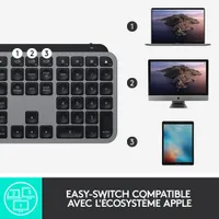 Logitech MX Keys Bluetooth Backlit Keyboard for Mac - Space Grey - Bilingual