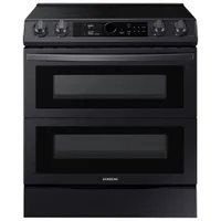 Samsung 30" 6.3 Cu. Ft. Double Oven Slide-In Electric Air Fry Range (NE63T8751SG) - Black Stainless