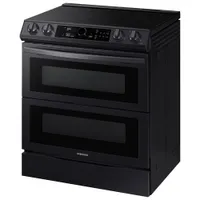 Samsung 30" 6.3 Cu. Ft. Double Oven Slide-In Electric Air Fry Range (NE63T8751SG) - Black Stainless