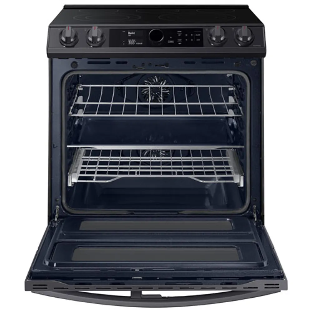 Samsung 30" 6.3 Cu. Ft. Double Oven Slide-In Electric Air Fry Range (NE63T8751SG) - Black Stainless