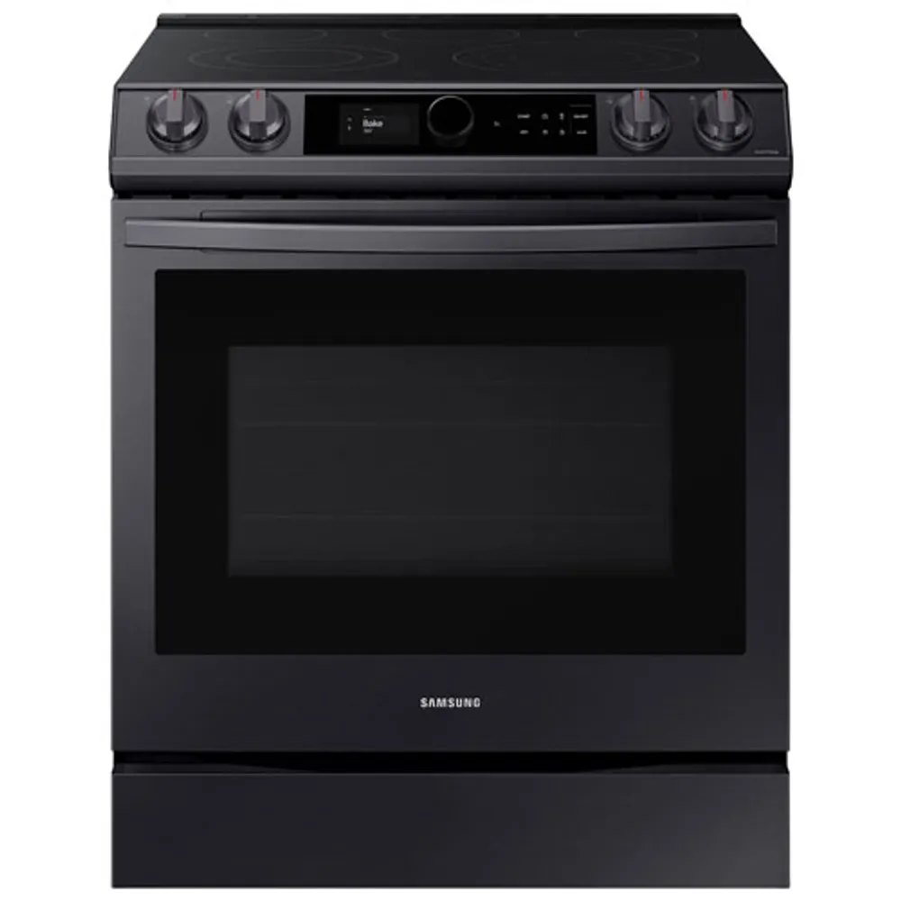 Samsung 30" 6.3 Cu. Ft. True Convection Slide-In Electric Air Fry Range (NE63T8711SG) - Black Stainless