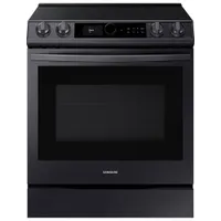 Samsung 30" 6.3 Cu. Ft. True Convection Slide-In Electric Air Fry Range (NE63T8711SG) - Black Stainless