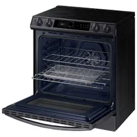 Samsung 30" 6.3 Cu. Ft. True Convection Slide-In Electric Air Fry Range (NE63T8711SG) - Black Stainless