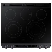 Samsung 30" 6.3 Cu. Ft. True Convection Slide-In Electric Air Fry Range (NE63T8711SG) - Black Stainless