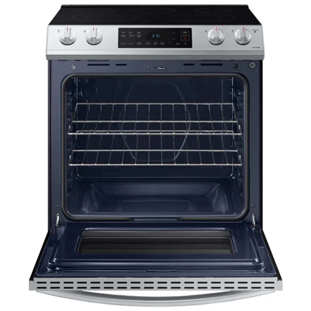 Samsung 30" 6.3 Cu. Ft. Self-Clean 5-Element Slide-In Electric Range (NE63T8111SS) - Stainless