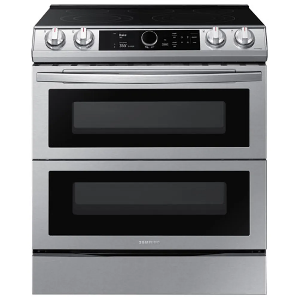 Samsung 30" 6.3 Cu. Ft. Double Oven Slide-In Electric Air Fry Range (NE63T8751SS) - Stainless