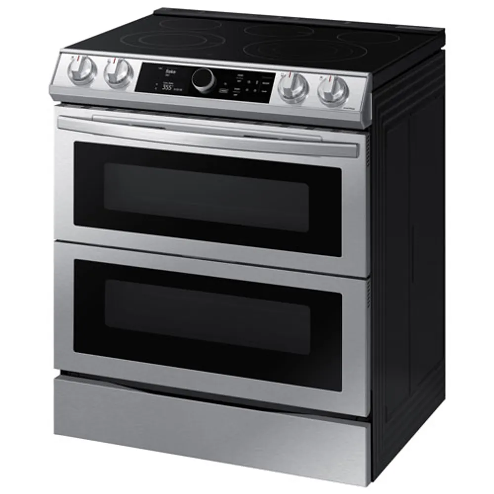 Samsung 30" 6.3 Cu. Ft. Double Oven Slide-In Electric Air Fry Range (NE63T8751SS) - Stainless