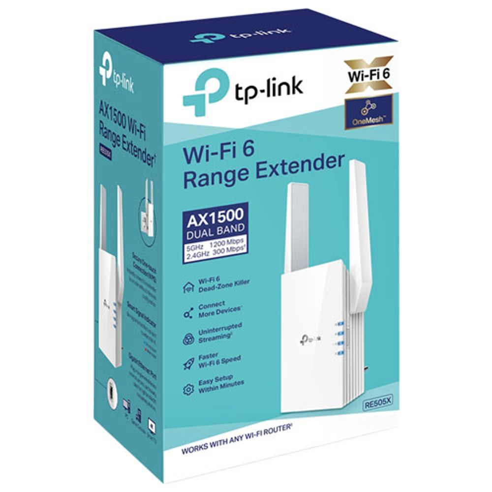 TP-Link Wireless AX1500 Dual-Band Wi-Fi 6 Range Extender (RE505X)