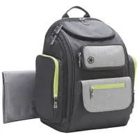 Jeep Adventures Backpack Diaper Bag - Grey/Neon Green