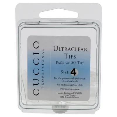 Ultraclear Tips - 4 by Cuccio Pro for Women - 50 Pc Acrylic Nails