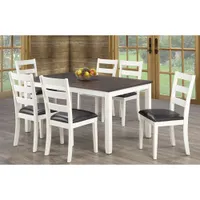 Brassex Contemporary 7-Piece Casual Dining Set - Espresso/White Oak