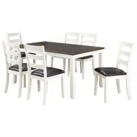 Brassex Contemporary 7-Piece Casual Dining Set - Espresso/White Oak