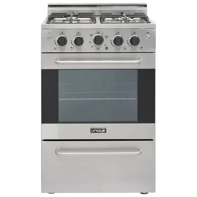 Unique Prestige 24" 2.3 Cu. Ft. Fan Convection Freestanding Gas Range (UGP-24V PC1) - Stainless Steel