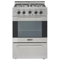 Unique Prestige 24" 2.3 Cu. Ft. Fan Convection Freestanding Gas Range (UGP-24V PC1) - Stainless Steel