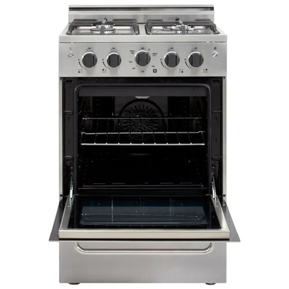 Unique Prestige 24" 2.3 Cu. Ft. Fan Convection Freestanding Gas Range (UGP-24V PC1) - Stainless Steel