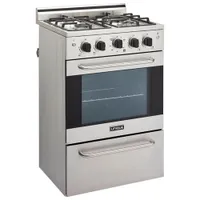 Unique Prestige 24" 2.3 Cu. Ft. Fan Convection Freestanding Gas Range (UGP-24V PC1) - Stainless Steel