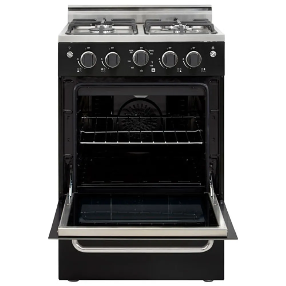 Unique Prestige 24" 2.3 Cu. Ft. Electric Spark Ignition Freestanding Gas Range (UGP-24V PC1) - Black