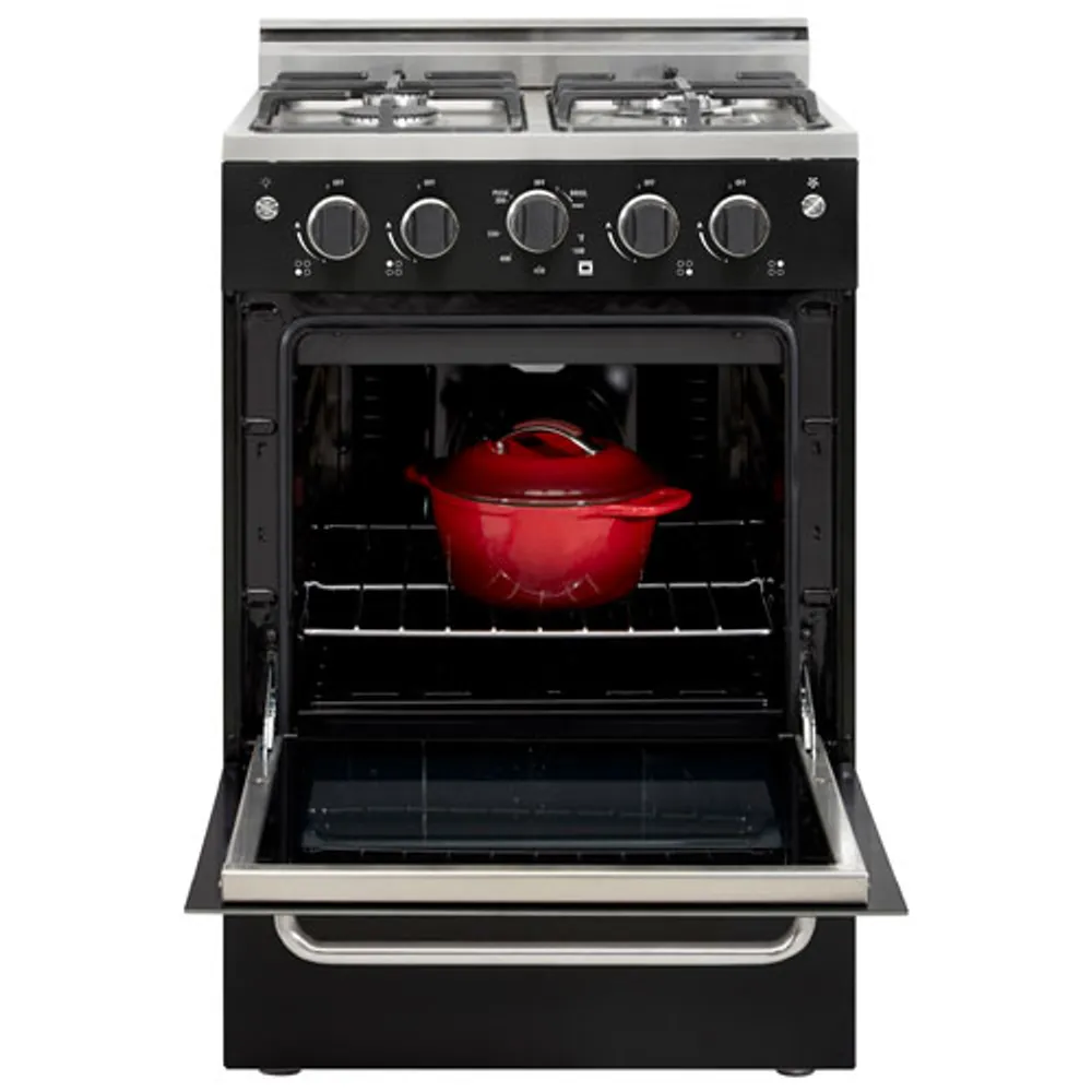 Unique Prestige 24" 2.3 Cu. Ft. Electric Spark Ignition Freestanding Gas Range (UGP-24V PC1) - Black