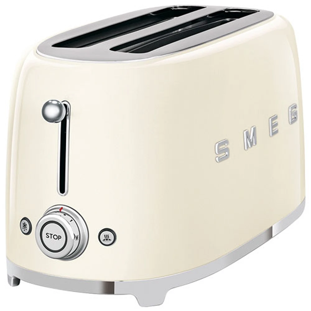 Smeg 50's Style Retro Long Slot Toaster - 4-Slice - Cream