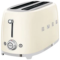 Smeg 50's Style Retro Long Slot Toaster - 4-Slice - Cream