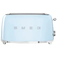 Smeg 50's Style Retro Long Slot Toaster - 4-Slice - Pastel Blue