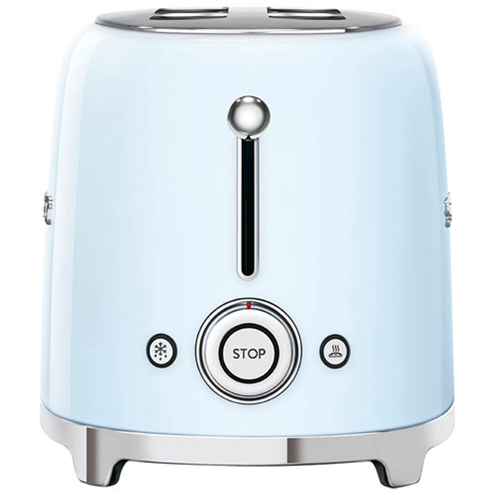 Smeg 50's Style Retro Long Slot Toaster - 4-Slice - Pastel Blue