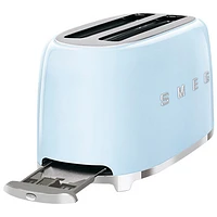 Smeg 50's Style Retro Long Slot Toaster - 4-Slice - Pastel Blue