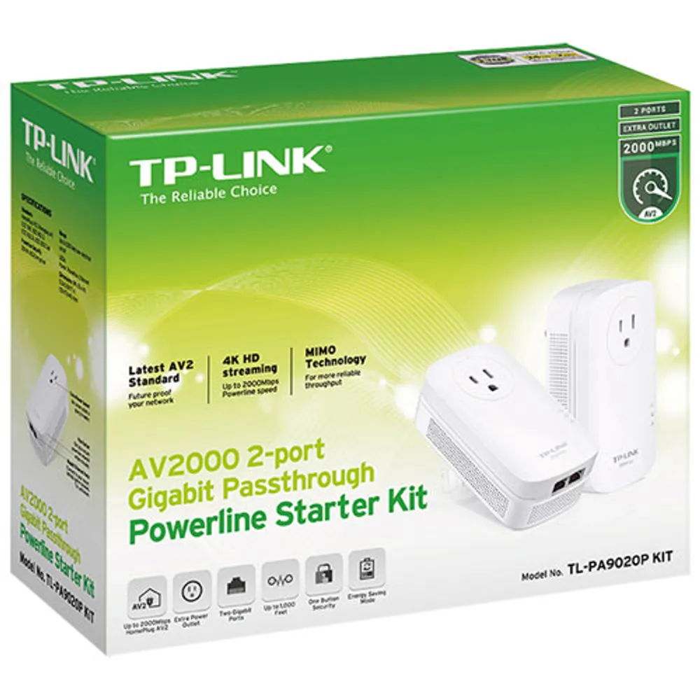 TP-Link AV2000 Powerline Starter Kit (TL-PA9020P KIT) - 2 Pack