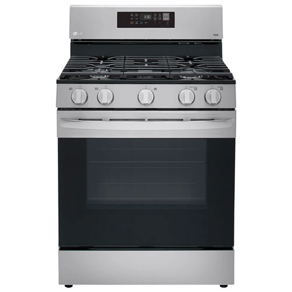 LG 30" 5.8 Cu. Ft. Fan Convection 5-Burner Freestanding Gas Air Fry Range (LRGL5823S) - Stainless