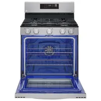 LG 30" 5.8 Cu. Ft. Fan Convection 5-Burner Freestanding Gas Air Fry Range (LRGL5823S) - Stainless