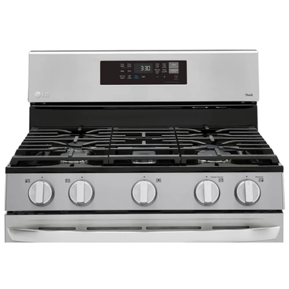 LG 30" 5.8 Cu. Ft. Fan Convection 5-Burner Freestanding Gas Air Fry Range (LRGL5823S) - Stainless