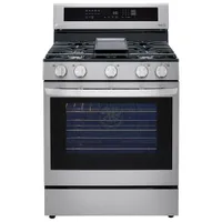 Cuisinière gaz autonome 5 brûleurs convec. véritable friture air 5,8 pi³ 30 po LG (LRGL5825F) - Inox