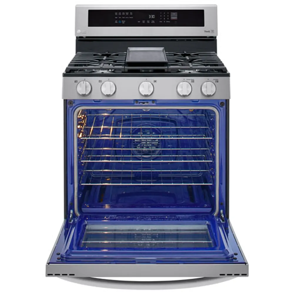 LG 30" 5.8 Cu. Ft. True Convection 5-Burner Freestanding Gas Air Fry Range (LRGL5825F) - Stainless