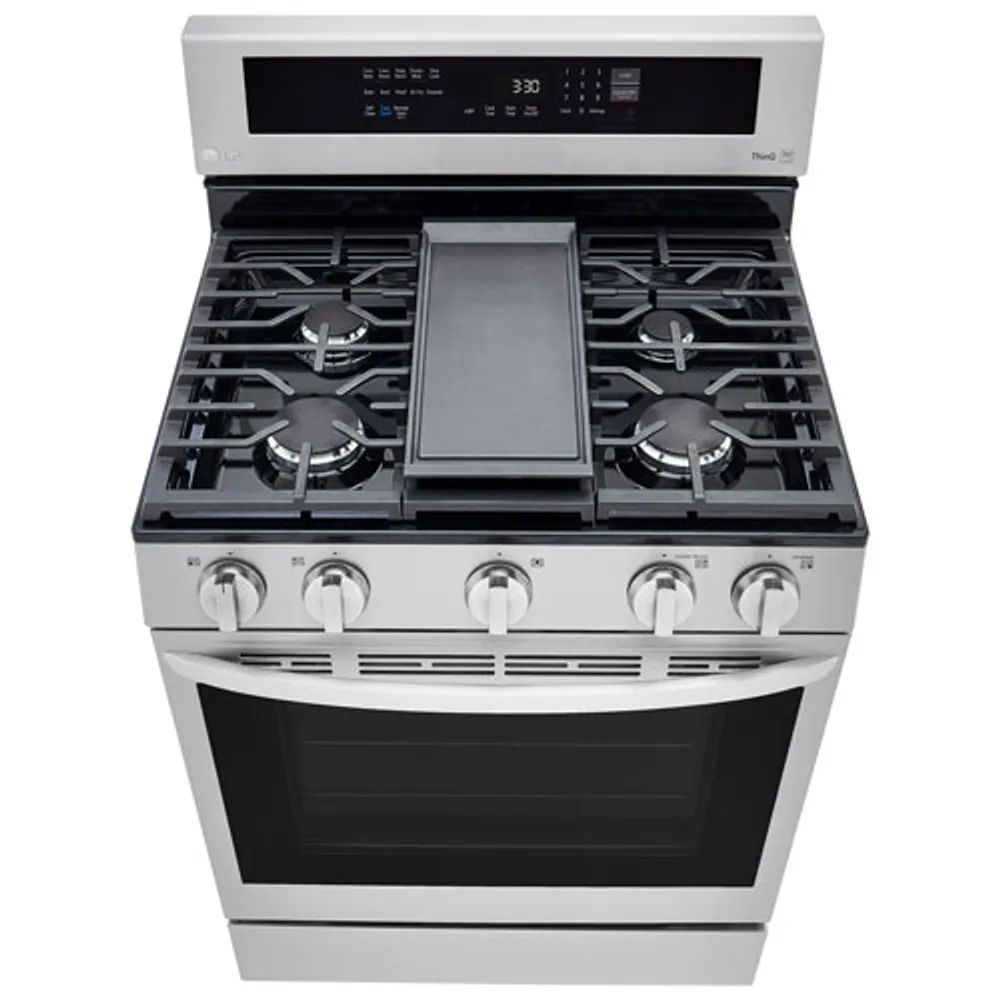 LG 30" 5.8 Cu. Ft. True Convection 5-Burner Freestanding Gas Air Fry Range (LRGL5825F) - Stainless