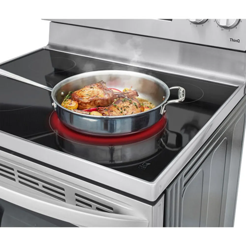 Cuisinière électrique 5 éléments/convection/friture air 6,3 pi³ 30 po de LG (LREL6323S) - Inox