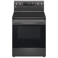 Cuisinière élec. 5 éléments/ventilateur conv./friture air 6,3 pi³ 30 po de LG (LREL6323S)-Inox noir