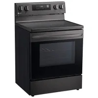 Cuisinière élec. 5 éléments/ventilateur conv./friture air 6,3 pi³ 30 po de LG (LREL6323S)-Inox noir