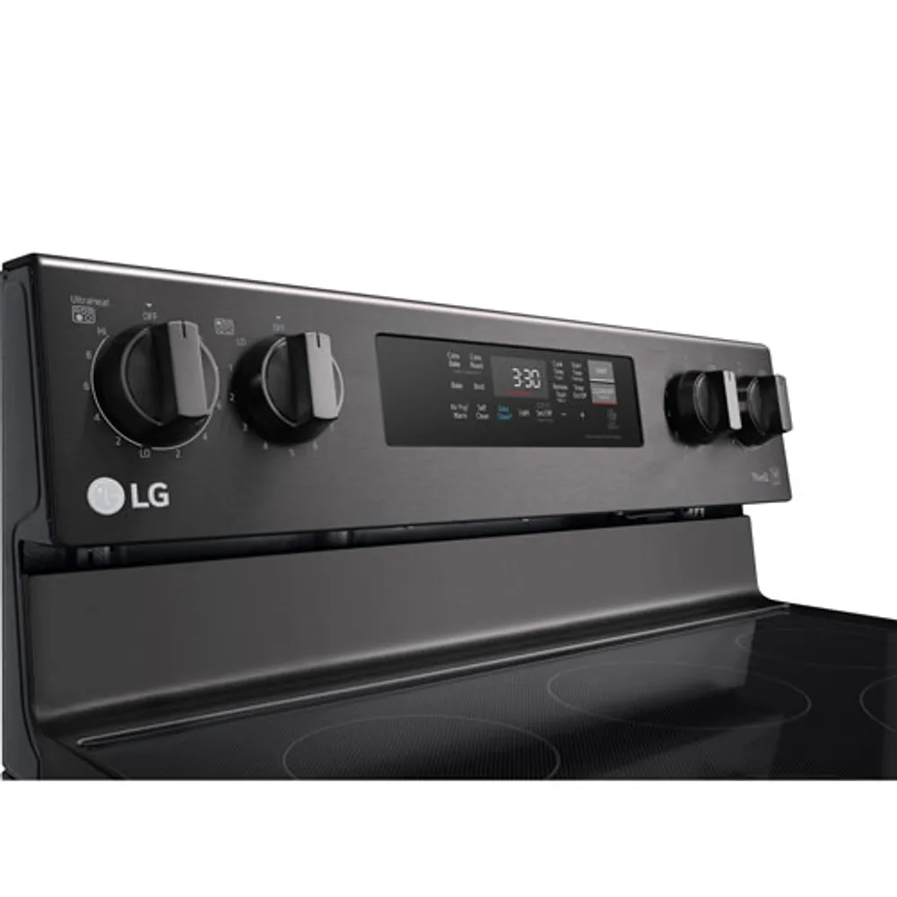 LG 30" 6.3 Cu. Ft. Fan Convection 5-Element Electric Air Fry Range (LREL6323D) - Black Stainless