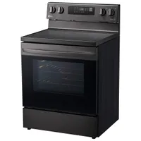 Cuisinière élec. 5 éléments/ventilateur conv./friture air 6,3 pi³ 30 po de LG (LREL6323S)-Inox noir