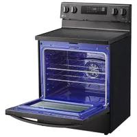 Cuisinière élec. 5 éléments/ventilateur conv./friture air 6,3 pi³ 30 po de LG (LREL6323S)-Inox noir